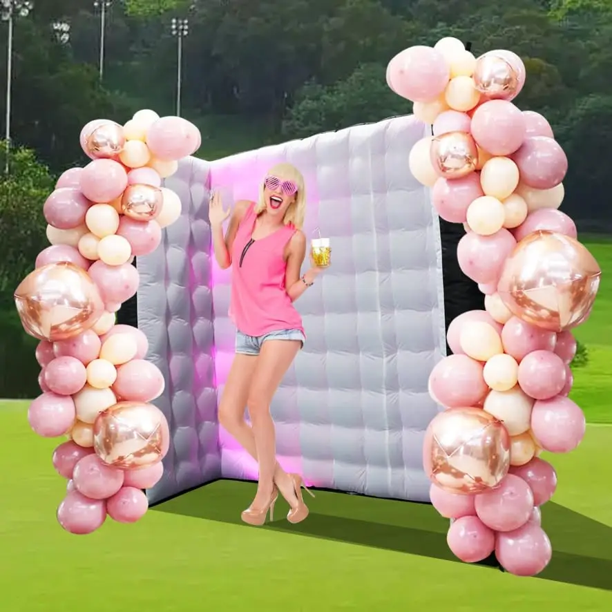 Portable Black Inflatable Photo Booth Backdrop