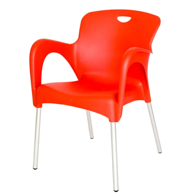 Garden Furniture Promotional Colorful Plastic Stackable Coffee Chairs For Restaurant, Green