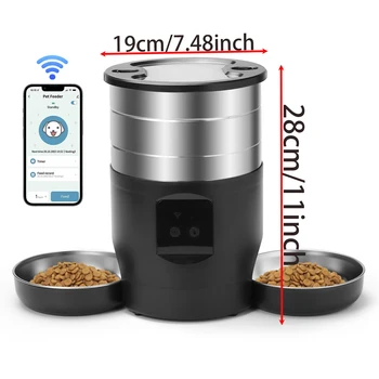 Alternative view of 4.5L WiFi Automatic Pet Feeder with Dual Bowls