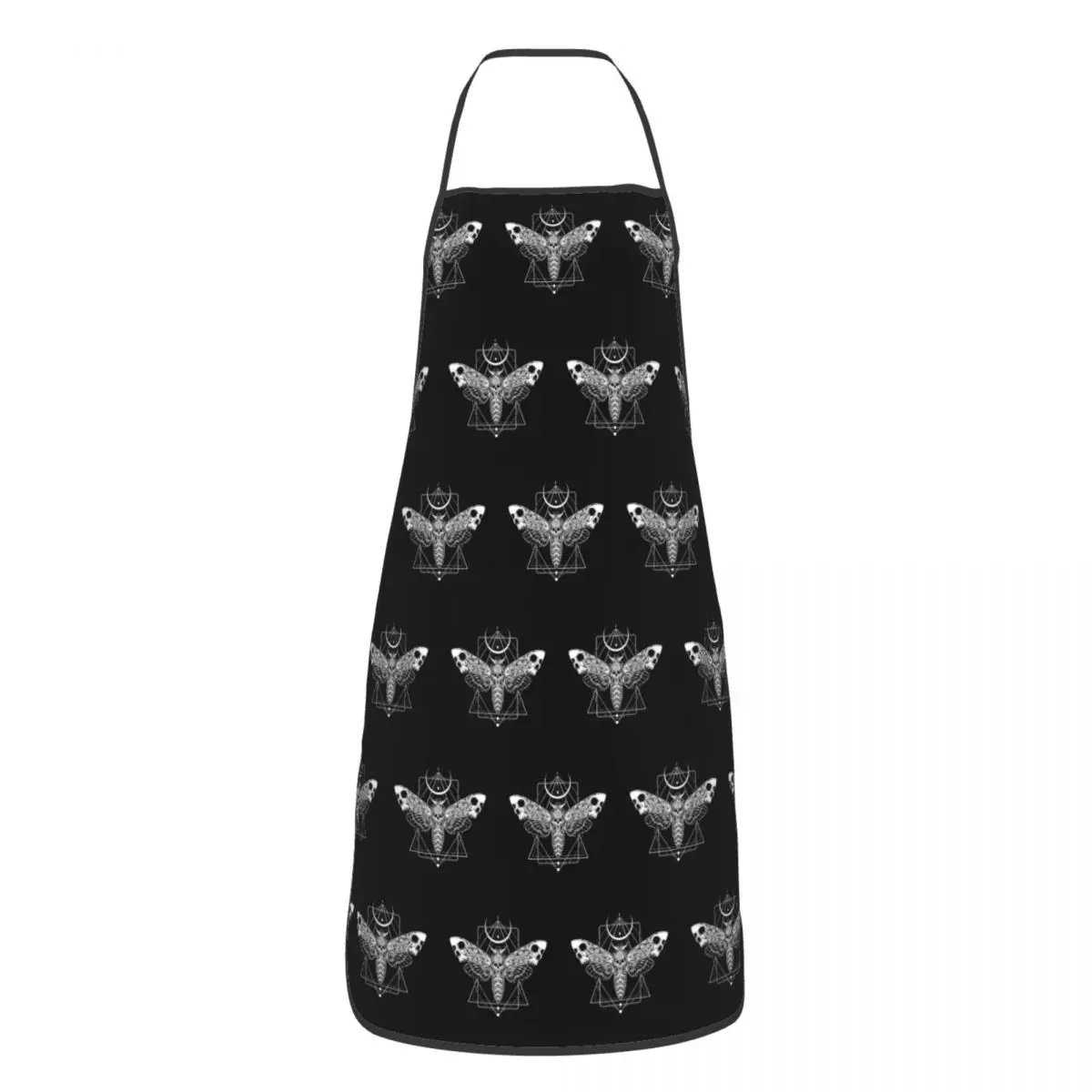 

Surreal Death Moth Bib Apron Adult Women Men Chef Tablier Cuisine for Kitchen Cooking Silence of the Lambs Gothic Witch Baking