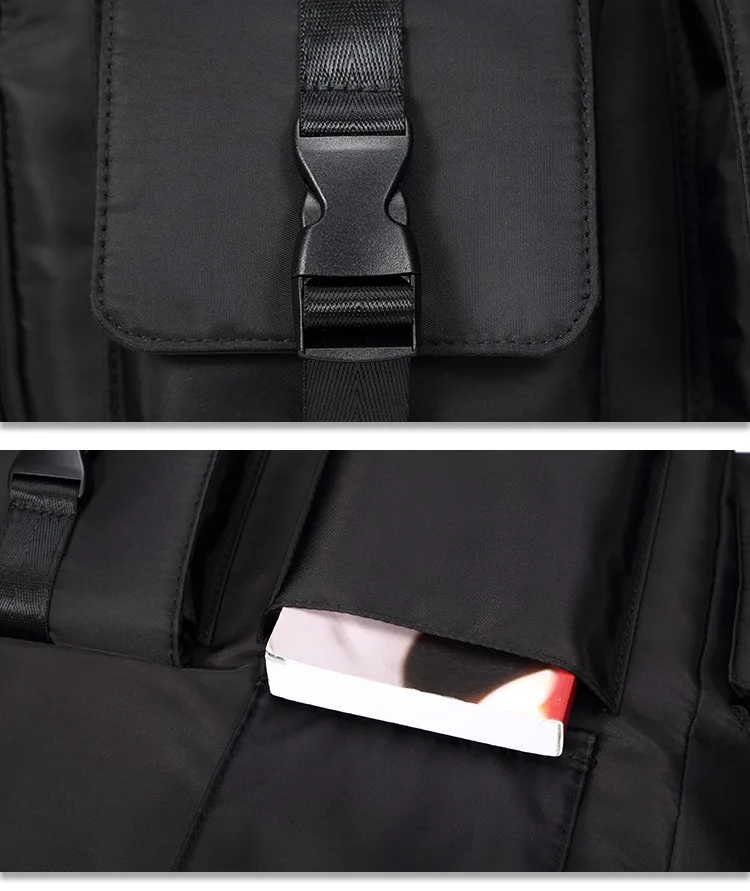 Casual Large Capacity Waterproof Messenger Shoulder Men Crossbody School Bag for Teenage Outdoor Man Black Big Travel_voghion.com