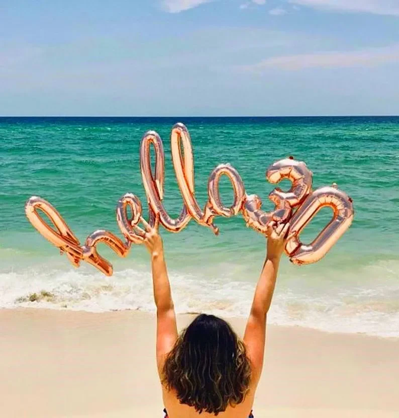 Inflatable Balloons Rose Gold Hello 30 Baby 10/13/15/21/25th 30th Birthday Party Decor 21 30 number