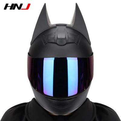 thumbnail image 1 of Envía 2 regalos Casco de motocross de cara completa aprobado por DOT Casco de motocicleta con orejas de gato para adultos Hombre Mujer, 1 of 5
