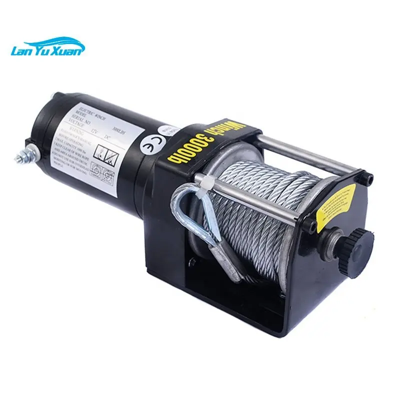 DC 12V/24V 3000lb 1361KG ATV/UTV electric winch wire rope type car winch strong and safest three phase electric kcd 300kg 800kg 1ton 1 5ton 2ton wire rope crane winch