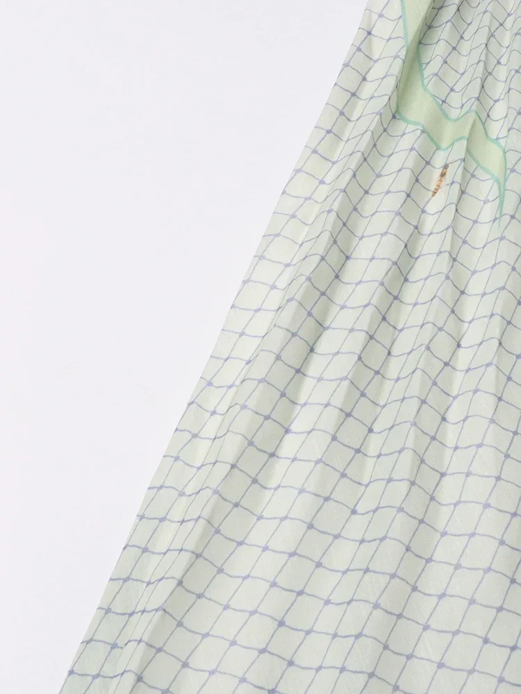 2024 New Colorful Lock Printing Two Piece Set For Women V-neck Light Top Waist A-line Skirt Casual Set Female Spring