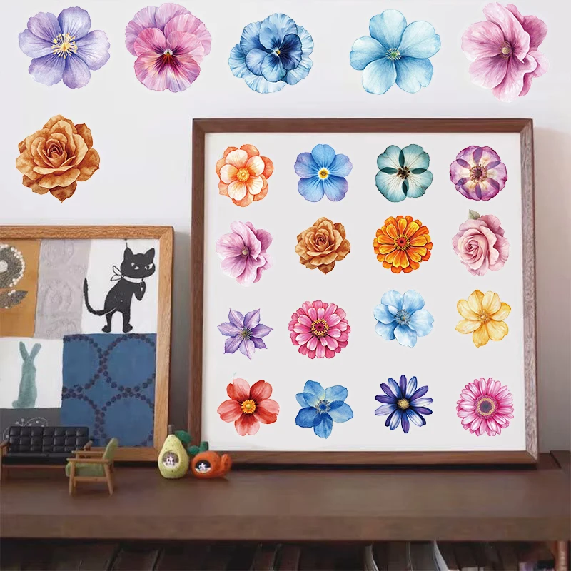 50 قطعة ملصقات الزهور خمر الجمالية DIY بها بنفسك ا...