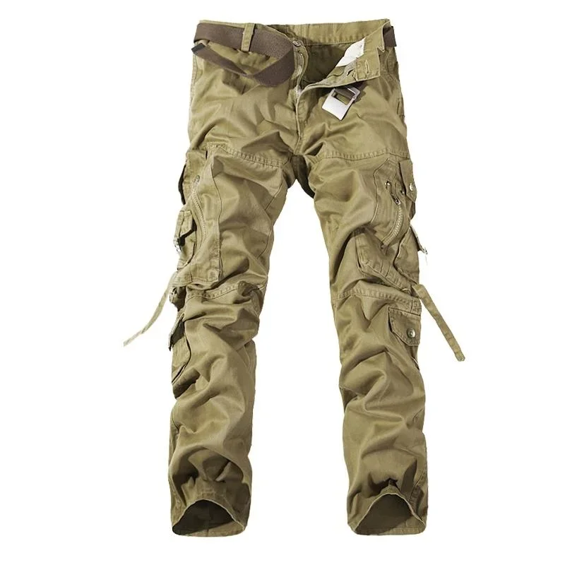 

Large Size New Men's Cargo Pants Casual Multi-Pockets Safari Style Mens Military Tactical Cotton Straight Pants Mens Trousers