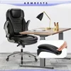 Ergonomic High Back Leather Office Chair with Upgraded Casters-Black Swivel Desk Chair Home Study Meeting Room-Adjustable Height 3