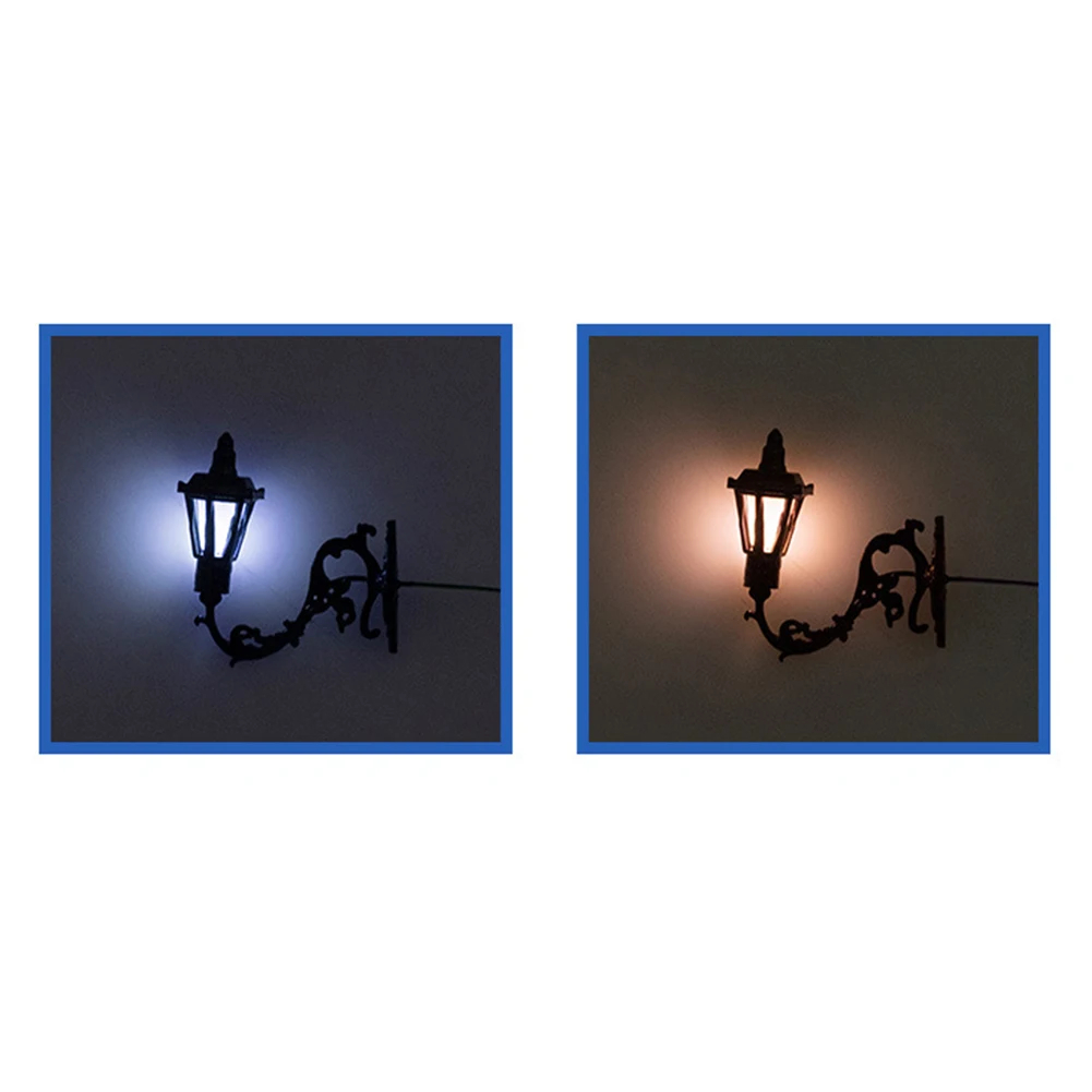 5Pcs Train Railway Park Led Lamppost Lamps Wall Lights Model Scale 3V Model Garden Lamps Miniature Lanscape Model Building 4