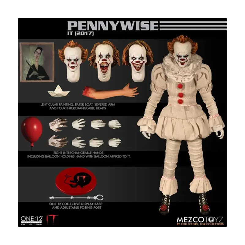 

Original MEZCO ONE:12 Collective Pennywise In Stock Anime Action Collection Figures Model Toys