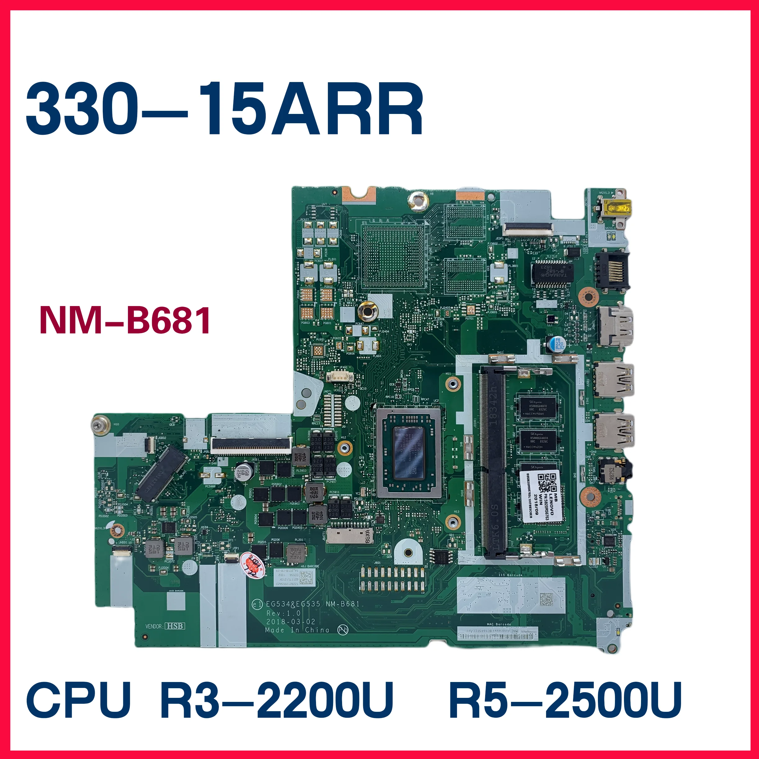 Материнская плата EG534 EG535 для ноутбука Lenovo Ideapad 330-15ARR