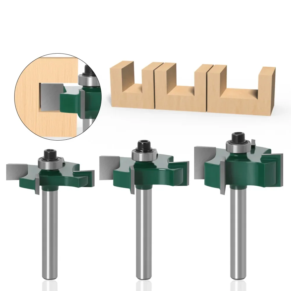 

1PC 1/4" 6.35MM Shank Milling Cutter Wood Carving T Type Bearings Wood Milling Cutter Industrial Grade Rabbeting Tool Router Bit