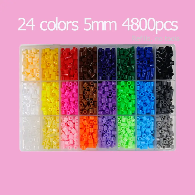 Hama Beads Box Embalagem Thermal mosaic Ferro Educação Beads, Ironing beads Fuse Beads Brinquedo DIY, 24 48 72 Cores 2.6MM 5MM - Image 11