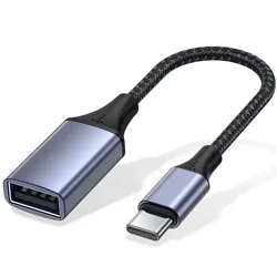 High - Speed USB Type - C to USB 3.0 OTG Adapter Cable for Data Transfer and Device Connectivity (Grey)