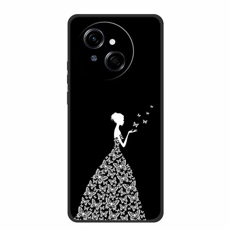 Tecno Spark Go1S Black Silicone Soft TPU Back Cover Case