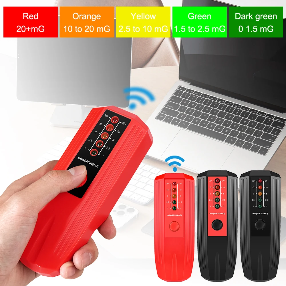 EMF Instrument 5 LED Indicators Portable Tester High Precision Battery Powered Electromagnetic Field Radiation Detector