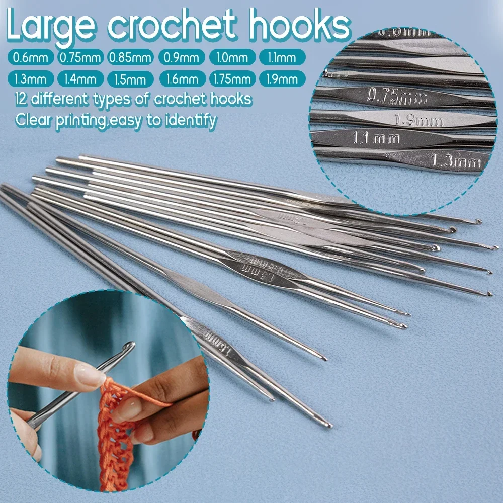 DIY Beginner Crochet Hook Set with Portable Storage Bag Material Pack for Sewing Knitting Crocheting