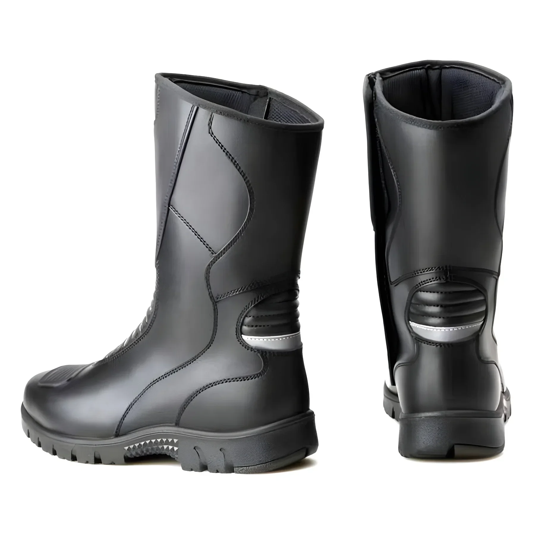 Motorcycle Boots Men Classic Motocross Reinforced Heel Toe Counter Waterproof Tall Touring