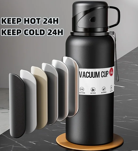 2L Stainless Steel Thermos Bottle Tumbler Large Capacity Thermal Water Bottle Cold and Hot Thermo Cup Vacuum Flask Insulated 5