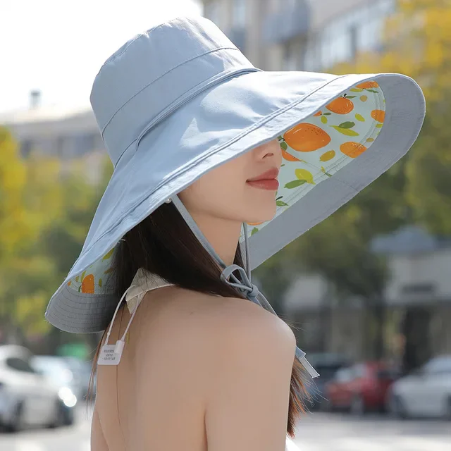 Enlarged Brim Sun Hat Double Wear Sun Hat Casual Simple Outdoor Beach Vacation