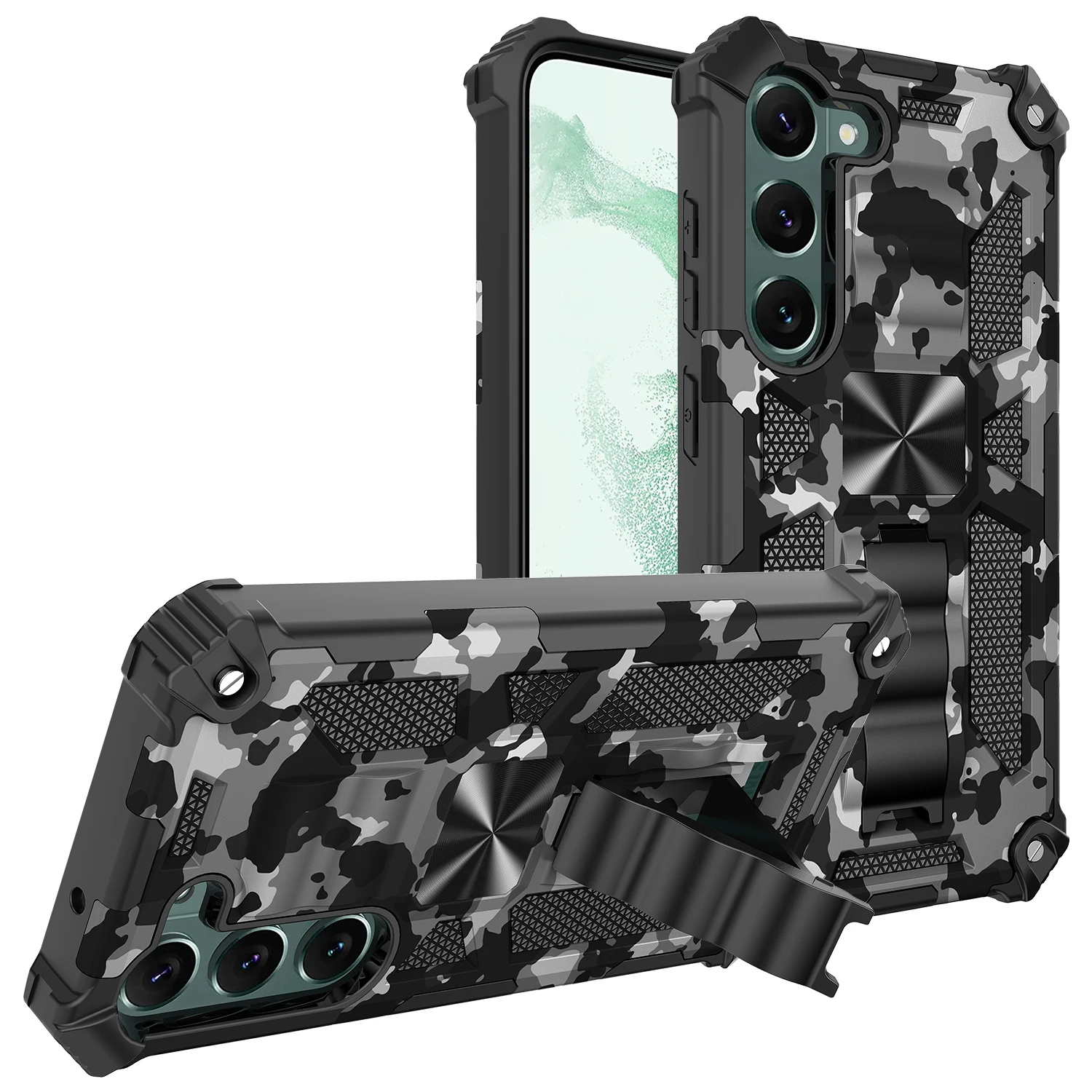 Shockproof Dual Layer Case with Built-in Kickstand