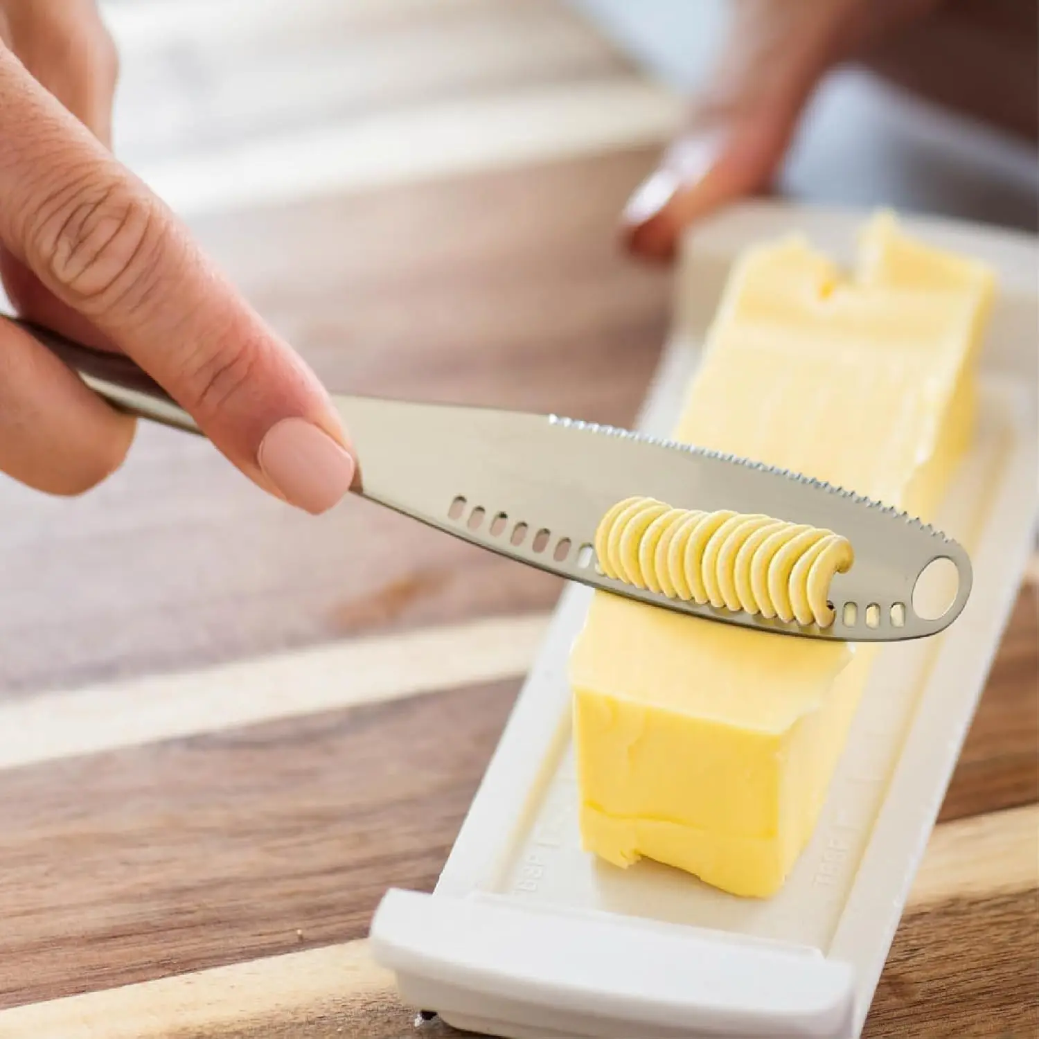 3 in 1 Butter Knife Stainless Steel Butter Spreader Cheese Spreaders with Holes and Serrations