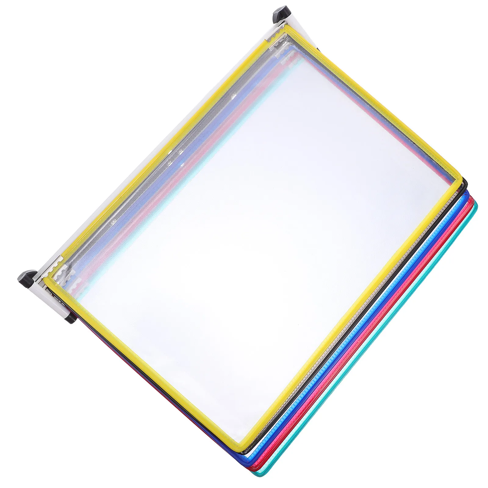 벽걸이형 파일 디스플레이 랙 A4 사이즈 걸이식 문서 정리함 5 패널 플라스틱 사무용 바인더 디스플레이 시스템 사무용 종이