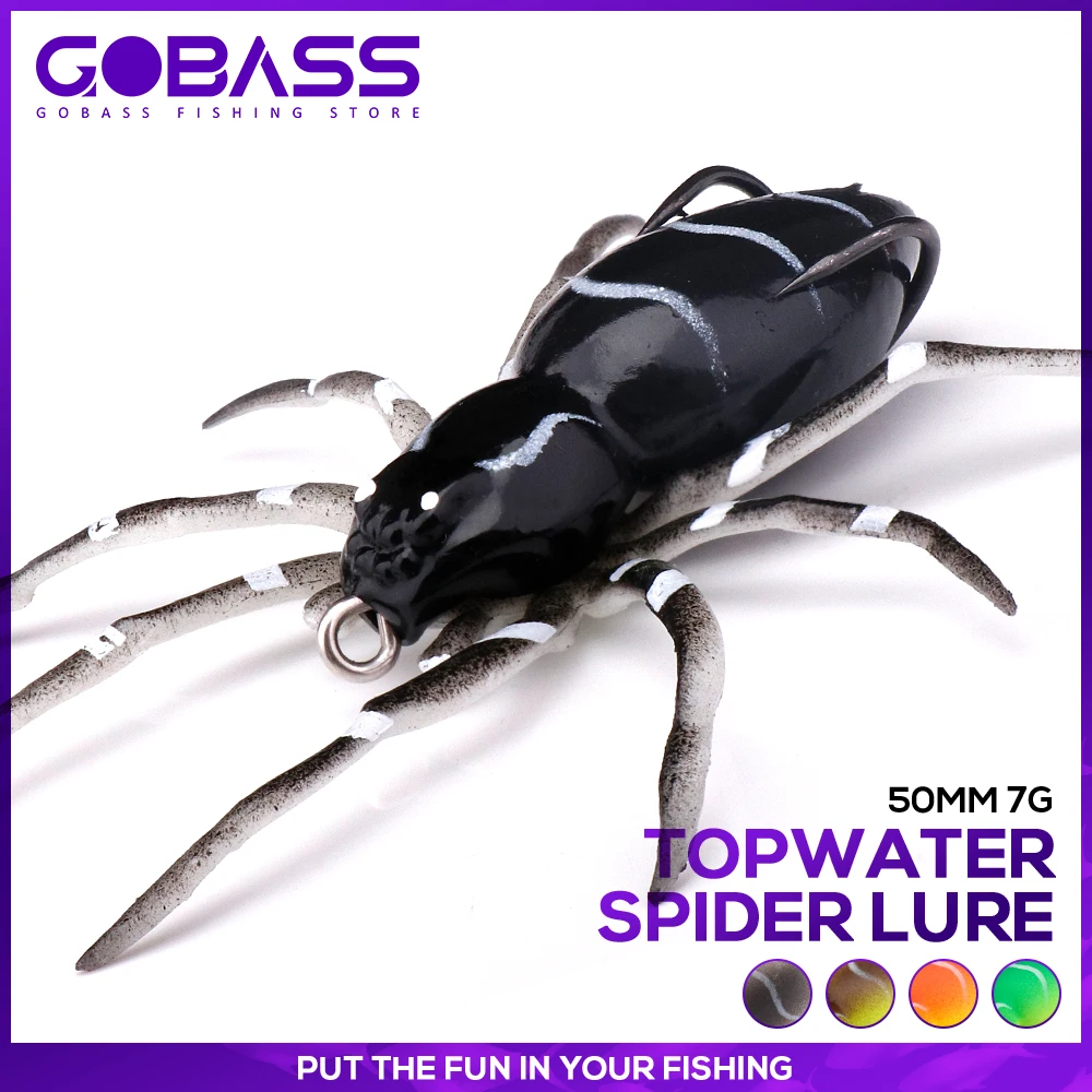 GOBASS 50mm 7g Fishing Lure Lifelike Spider Soft Bait Topwater
