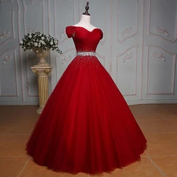 Off Shoulder Ball Gown Quinceanera Dresses Tulle Sequins Prom Birthday Gowns Vestido De 15 Anos robes de soirée Abenkleider