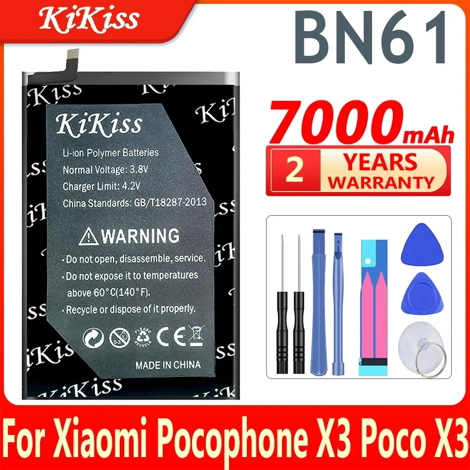 

KiKiss Powerful Battery BN57 BN61 For Xiaomi Pocophone X3 Poco X3/X3 Pro X3Pro Replacement High Capacity Batteries