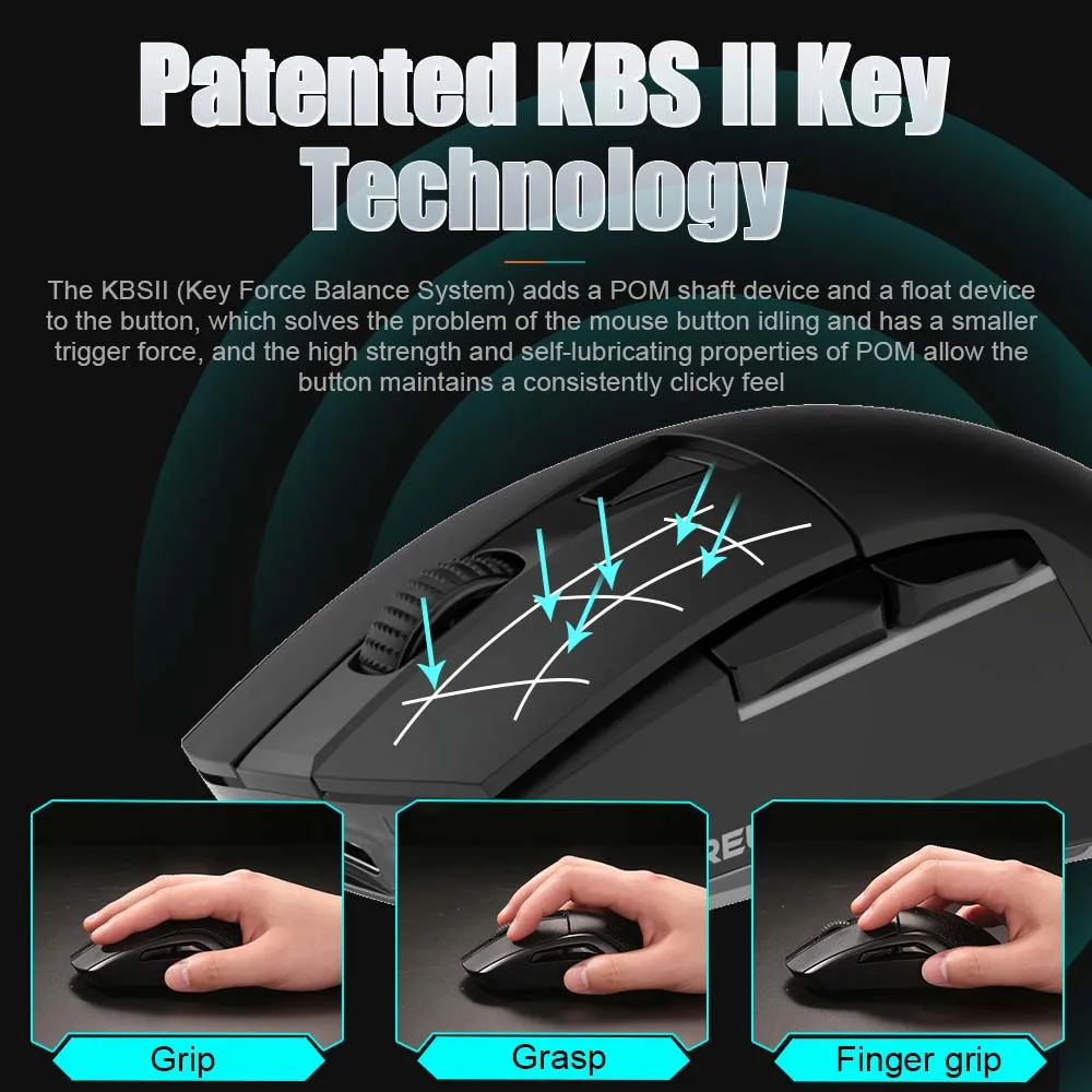 DAREU PC Gamer Mouse 12000DPI RGB Tri-mode Wireless Bluetooth Mice Charging Dock AIM-WL Sensor for Laptop PC