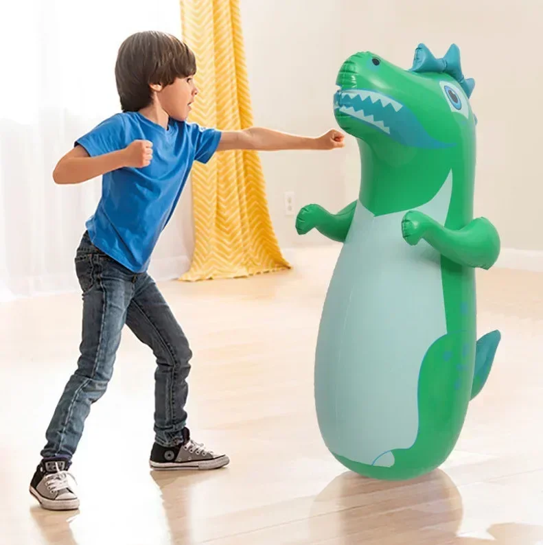 Dinosaur Inflatable Boxing Training Punching Bag Kid Sport Toy Standing Punch Props Boxing Bag Fight Training Stress Relief Toy