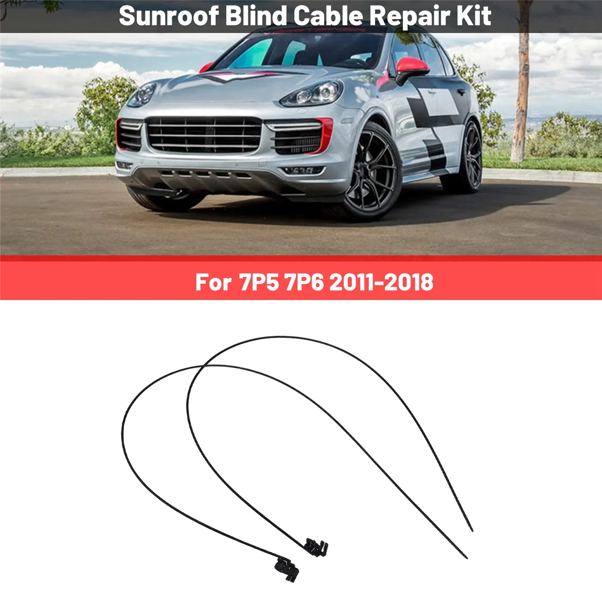 

2 Pcs/Set Car Sunroof Blind Cable Repair Kit for Porsche Cayenne VW Touareg 7P5 7P6 2011-2018 7P0898870A