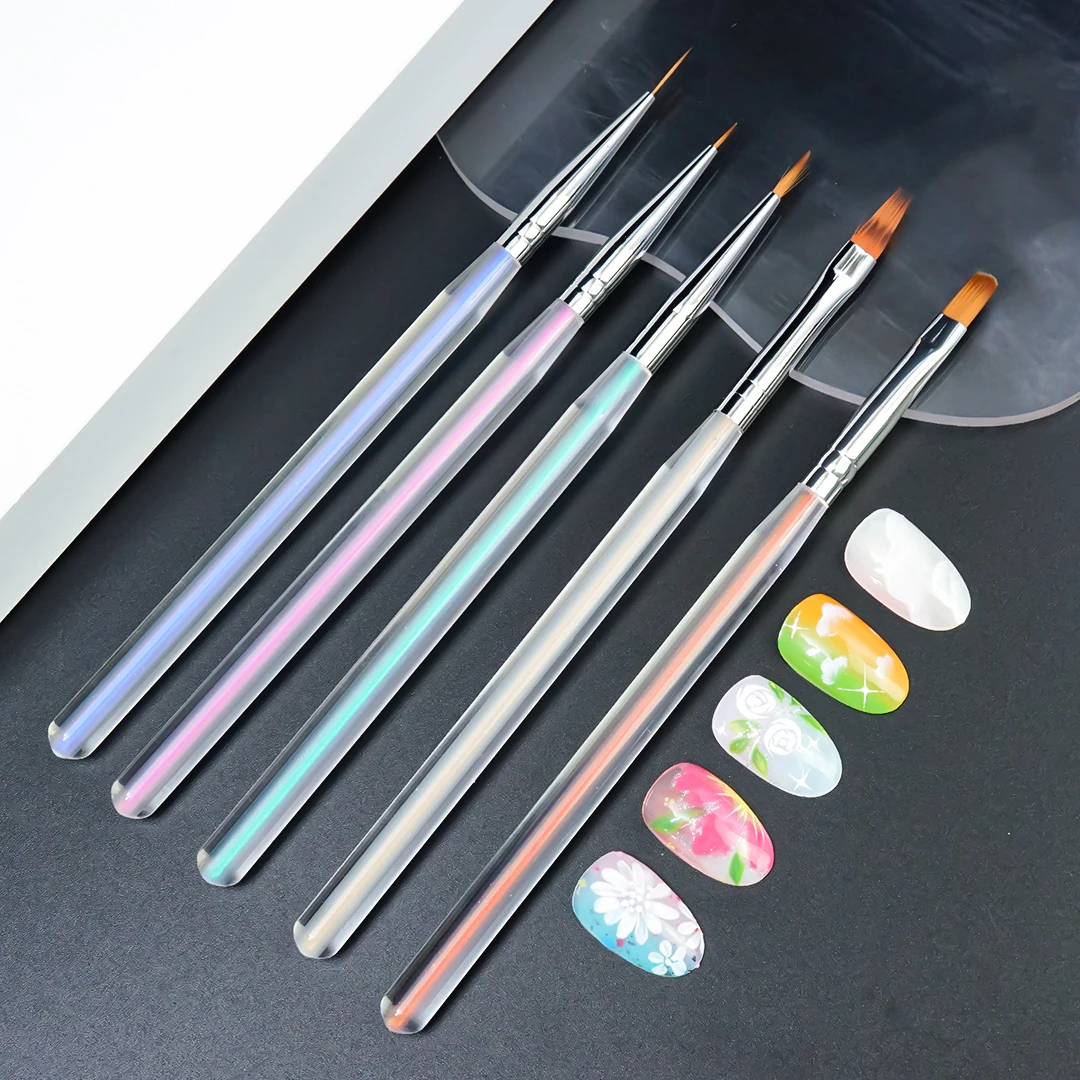 

Aurora Handle Nail Brush for DIY Nail Art Blooming Painting Dotting Designs Liner Pen Acrylic Gel Brushes Tool Manicure