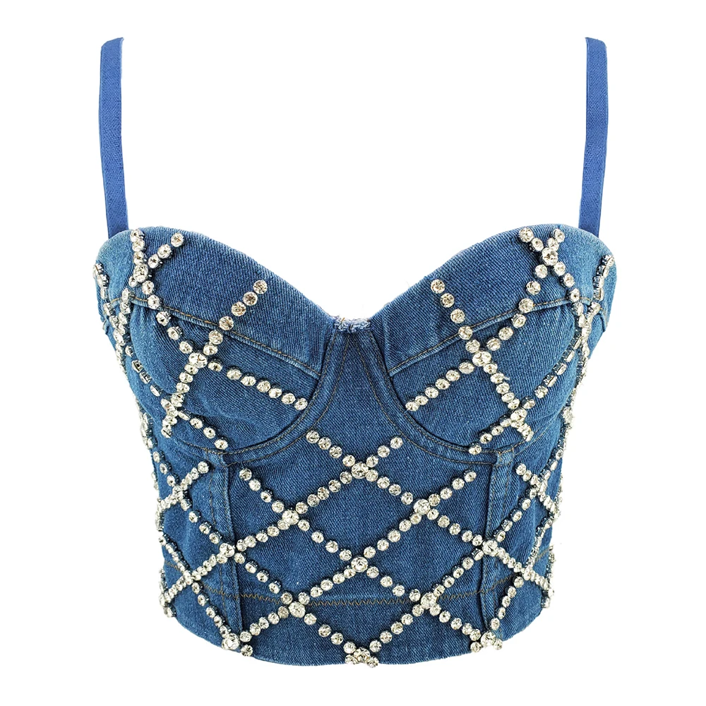 Fashion Corset Top With Rhinestone 