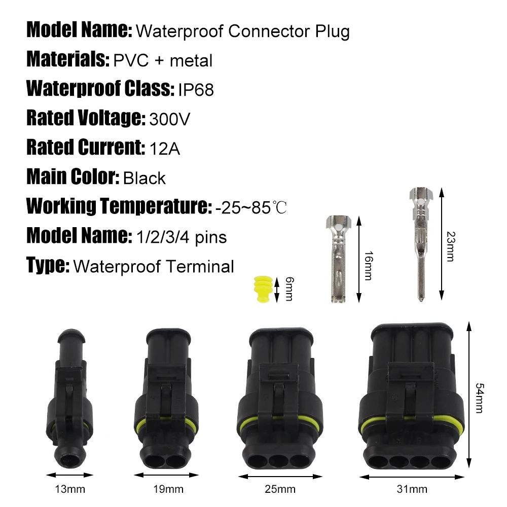 Car Cable Wire Connectors 254pcs 1/2/3/4Pin SNA-48B Crimping Plier Plug Terminals Waterproof Boat Caravan Automotive Accessories, plug connectors, electrical connectors, plug terminal