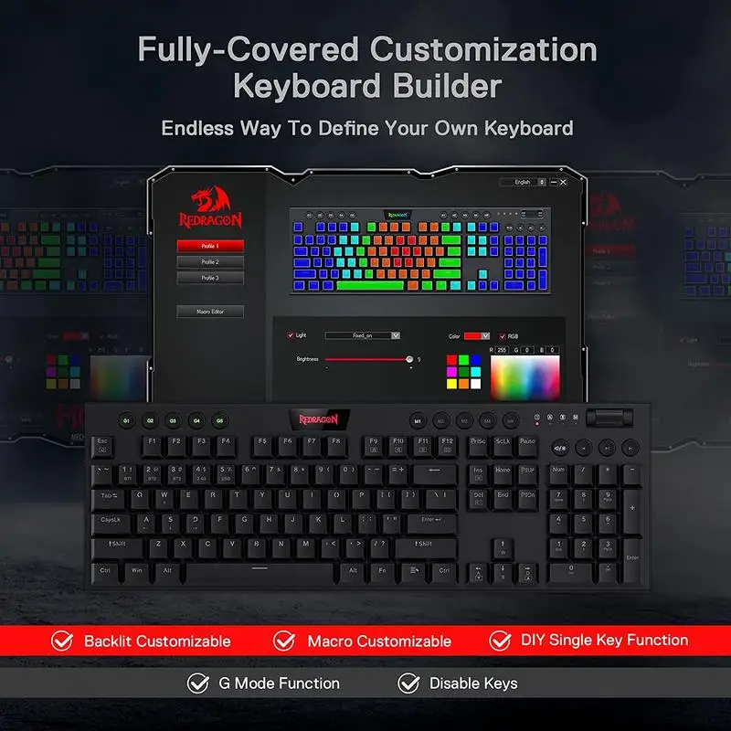 Redragon Wireless RGB Mechanical Keyboard 4
