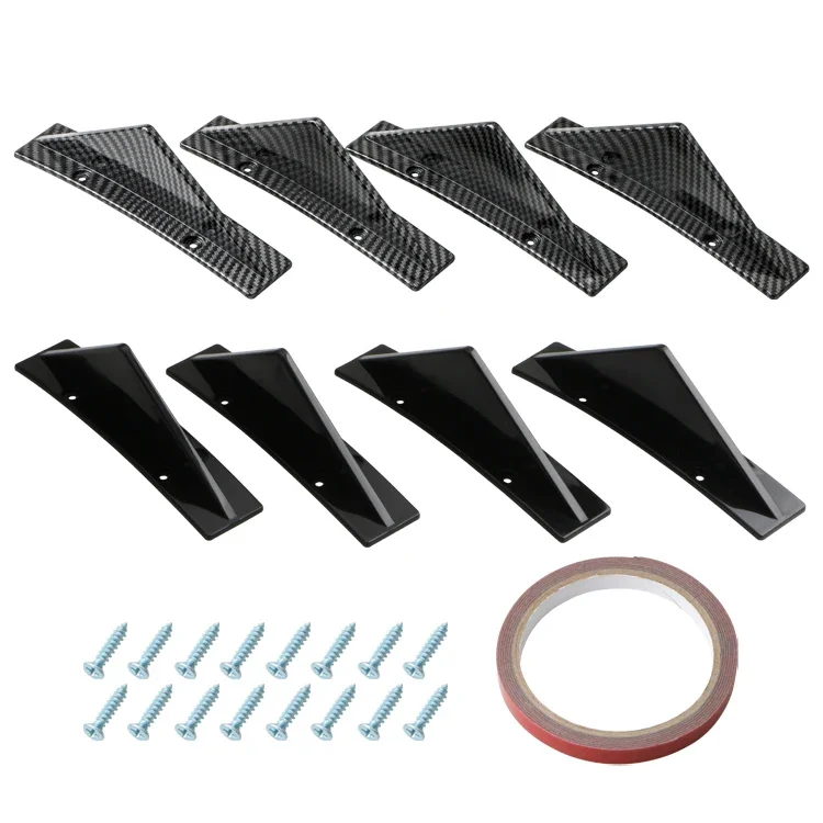Car Rear Bumper Lip Universal Wing Shark Triangle Rear Bumper Diffuser For Audi A3 A4 A6 A5 Q5 Q7