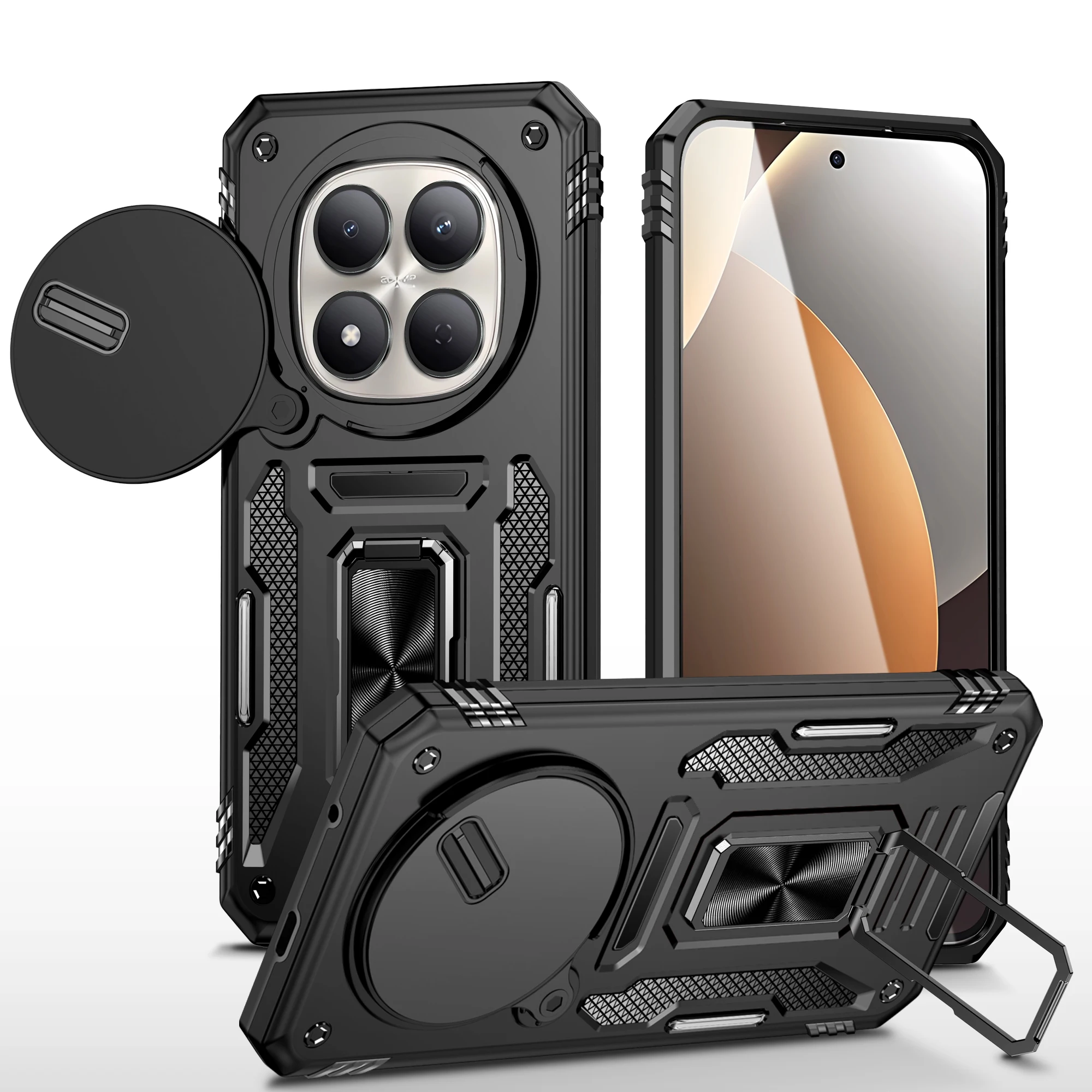 Heavy Duty Case with 360° Kickstand and Camera Protection