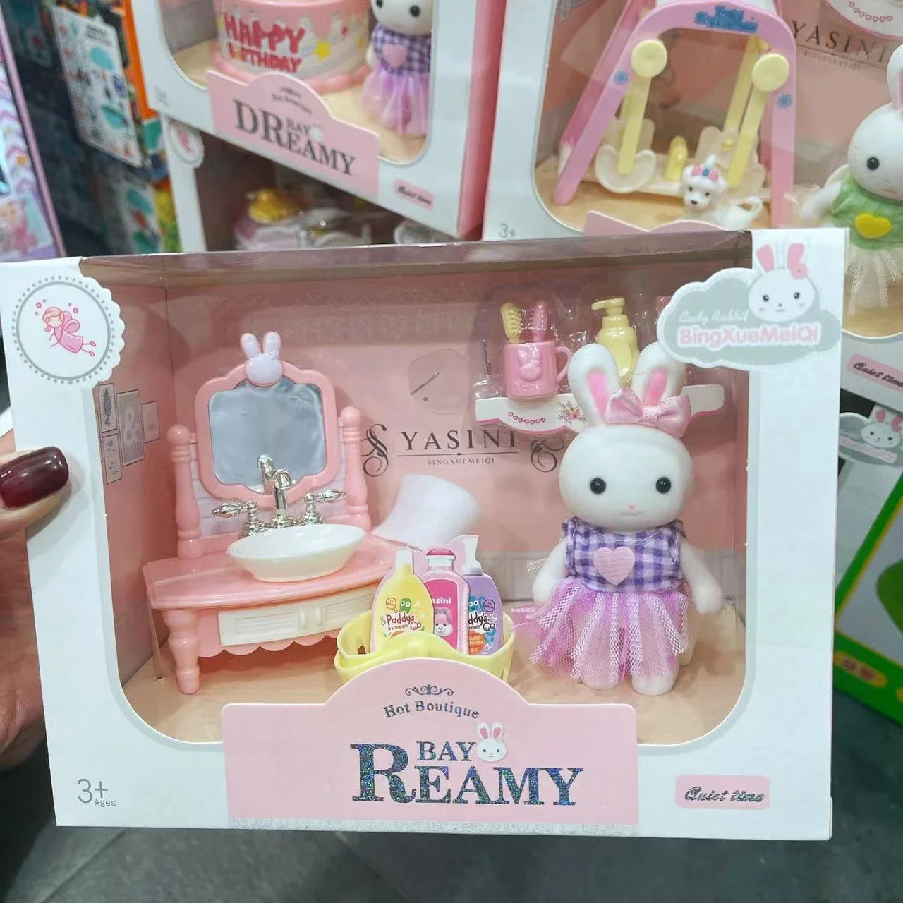 Little Rabbit Dresser Lovely Scene Play House Toy Simulation Dressing Table Training Gift Cake Girl Birthday Gift 3