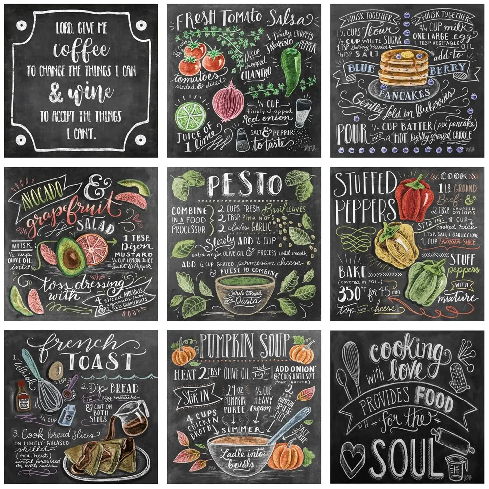 Signo de receta de Cocina de Comida de lata Vintage, decoración de pared de Metal de cocina casera, póster de arte de pared de pesto ensalada lasaña