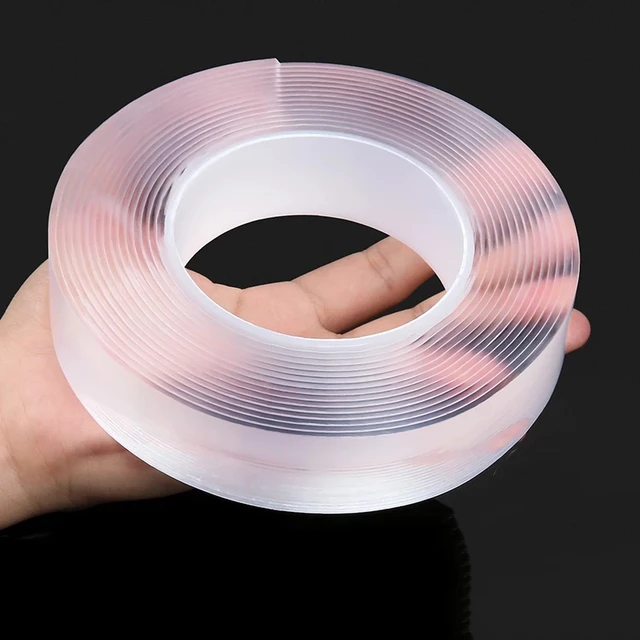 1-5M Nano Double Sided Tape Heavy Duty Transparent Reusable Waterproof Adhesive  Tapes Cleanable Kitchen Bathroom 1mm Thickness - AliExpress