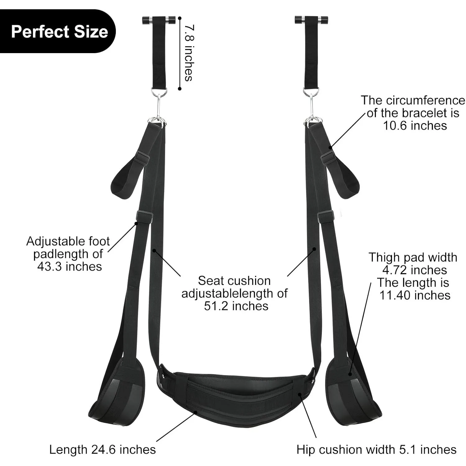 BDSM Door Sex Toys Sex Swing Bondage Leather Soft Plush Slings with Adjustable Straps Hanging Door Handcuffs Leg Restraints