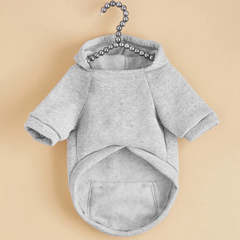 Autumn Winter Solid Color Dog Clothes Zipper Pocket Dog Hoodie Small Large Dogs Coat Jacket Pet Hoodie Pet Costume