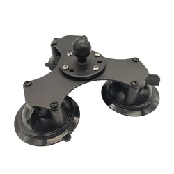 Car Window Twist-Lock Triple Suction Cup Base w/ AMPS Hole w/ 1 inch Ball Mount for Gopro Camera Smartphone ,Garmin
