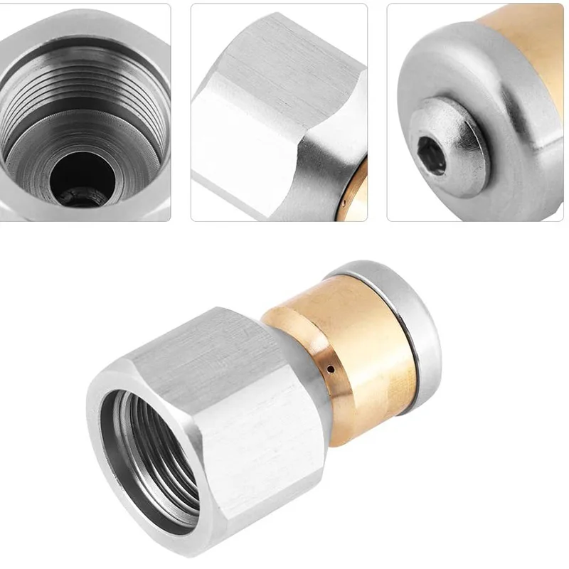 Ferret Pipeline Pipe Cleaning Cable Stainless SteelRotaryDrainBlasterCleaningSpoiler Sewer Cleaners Nozzle High Pressure Cleaner 3