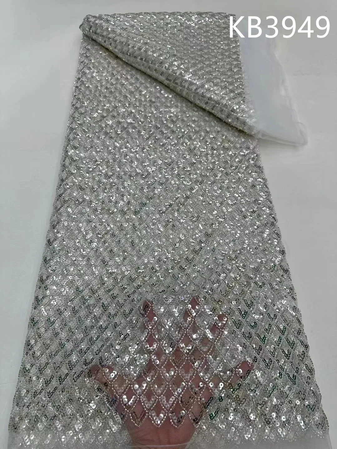 

Роскошная вышитая африканская Ткань 5 ярдов кружевные ткани качество 2024 французская сетка с Последовательностью для свадебных платьев KB3949