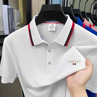 Polo homme respirant et confortable à manches courtes, nouvelle collection été 2026, broderie lettres, design original de marque de luxe, tendance 3