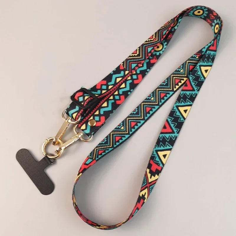 Vintage-Style Crossbody Phone Lanyard with Adjustable Strap and Antilost Clip