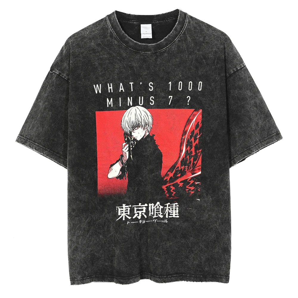 

Harajuku Japanese Anime Tokyo Ghoul Print T Shirt Men Streetwear Vintage Oversize Tshirt Summer Short Sleeve T-Shirt Clothing
